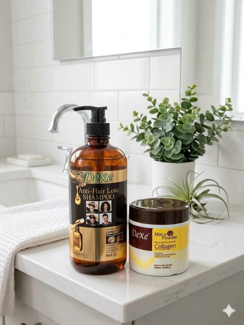 New Sealed Dexe Maca Collagen Hair Mask & Shampoo Bundle - MSRP $48